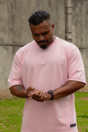 CAMISETA OVER BASIC INSPIRED- ROSA