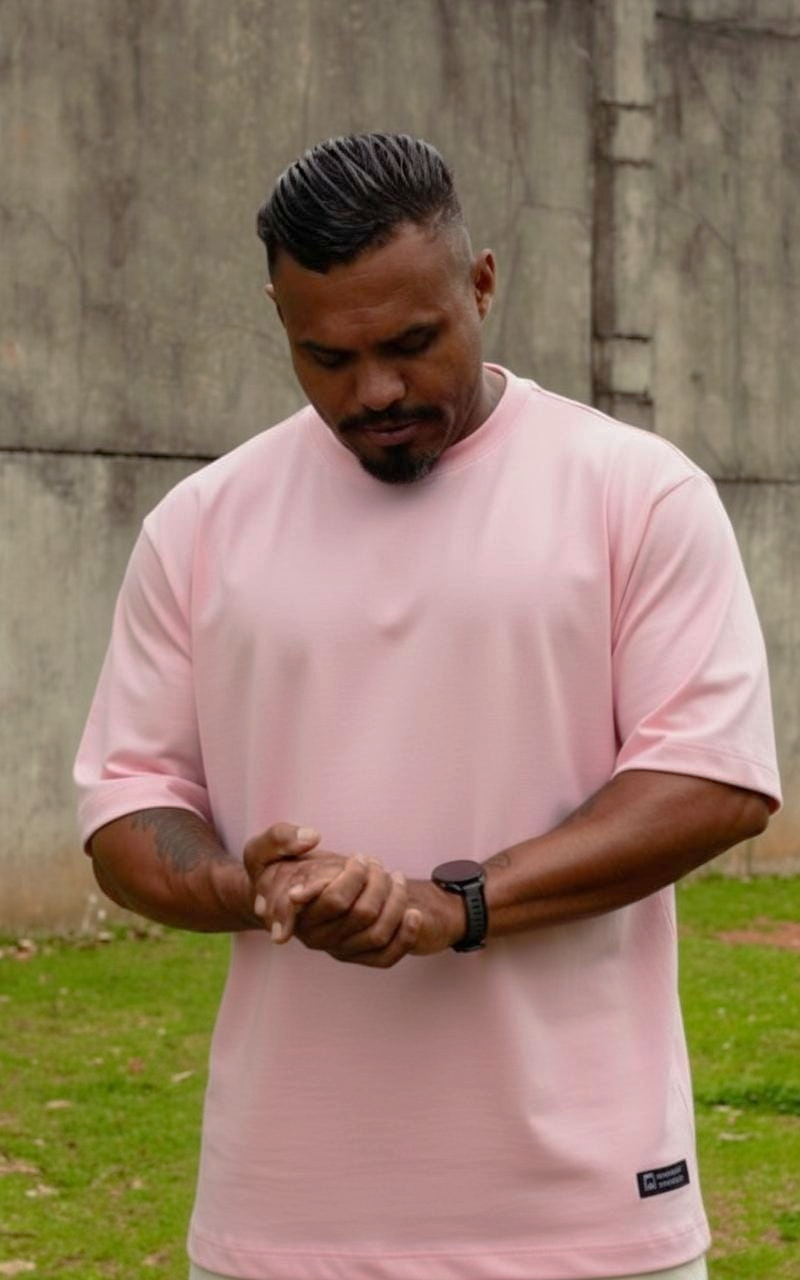 CAMISETA OVER BASIC INSPIRED- ROSA