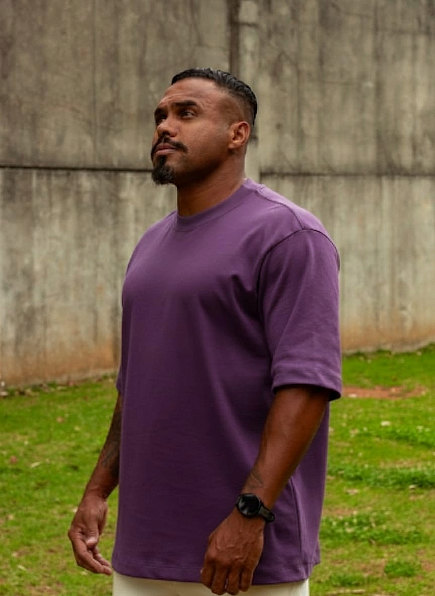 CAMISETA OVER BASIC INSPIRED ROXO - Imagem 2