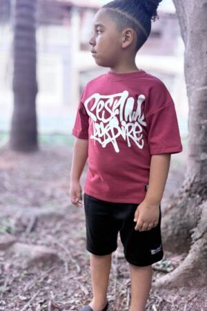 CAMISETA OVER KIDS URBAN STYLE BORDÔ