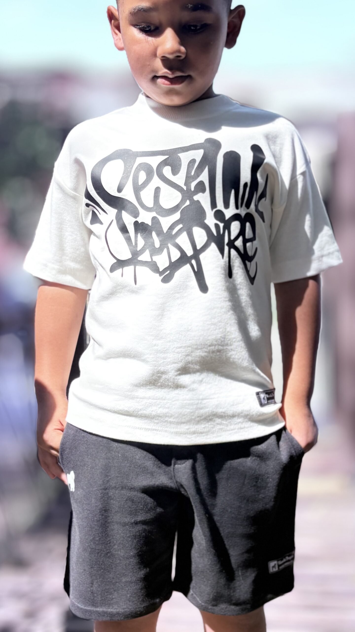 CAMISETA OVER KIDS URBAN STYLE OFFWHITE