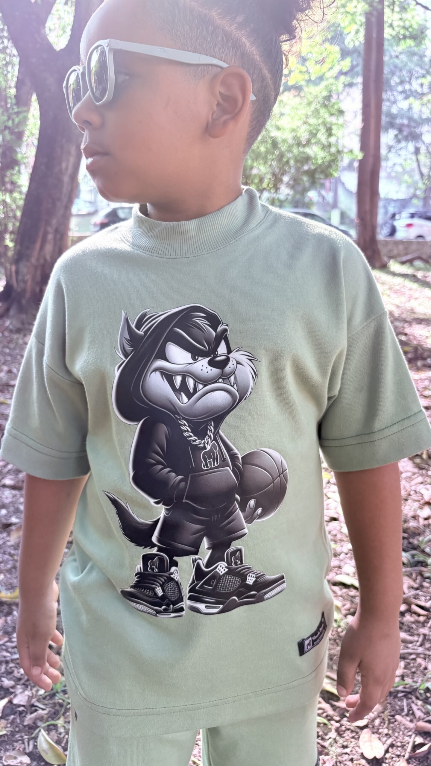 CAMISETA OVER KIDS TAZ-VERDE
